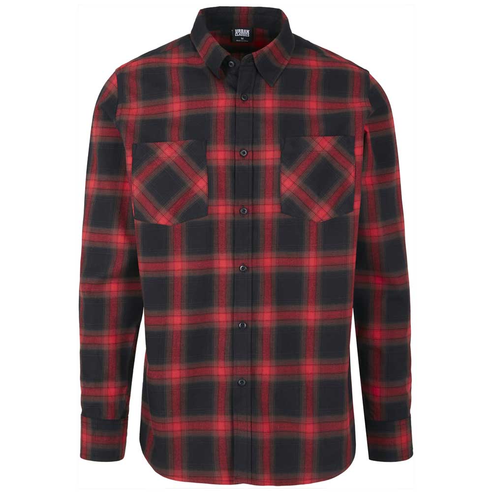 Urban Classics - Checked Flanell Overhemd - Zwart/Rood